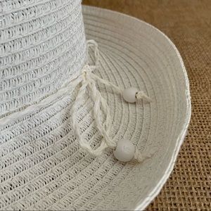 Straw Hat White Silver Accent Adjustable VGC